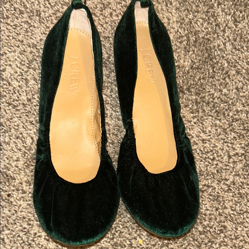 J. Crew Women's Green Velvet Shoes
